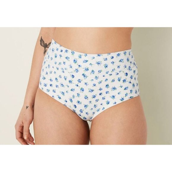 Pink By Victoria Secret NWT Sz L White High Waist Full Coverage Bikini Bottom - Picture 4 of 5